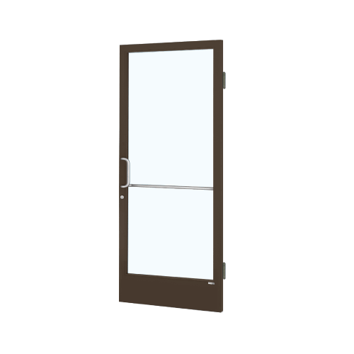 Bronze Anodized Custom Single Series 250 Narrow Stile Butt Hinge Entrance Door for Surface Mount Door Closer