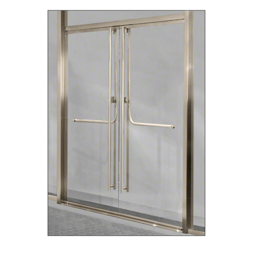 Brushed Stainless 1301 Entry Door 5/8" Glass w/Fixed Closer and Standard Top Pivot - No Lock