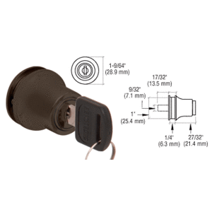 Crl Lk50du Dark Bronze Lock For Cabinet Glass Door