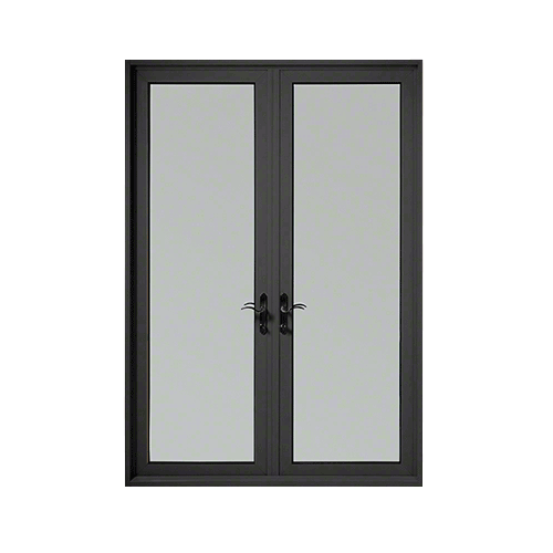 Black Anodized Series 900 Terrace Doors With Up/Over Frame, 3-3/4" Bottom Rail, and Standard Threshold - Pair Swing In