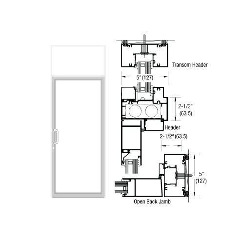 CRL-U.S. Aluminum 0F91952 IG600 Series White KYNAR Paint Custom Transom ...