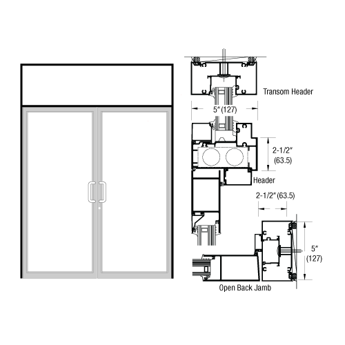 CRL-U.S. Aluminum 0F92933 IG600 Series Black Anodized Custom Transom ...