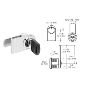 Crl Lk22ka Chrome Right Hand Lock For Cabinet Swinging Glass Door