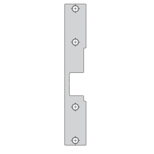 Faceplate for HES 1006 Series Electric Strikes for Use with Mortise Lockset with Deadlatch Below the Latchbolt in Wood Application Bright Brass