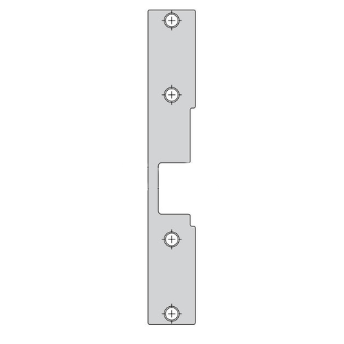 Faceplate for HES 1006 Series Electric Strikes for Use with Mortise Lockset with Deadlatch Below the Latchbolt in Wood Application Bright Stainless Steel