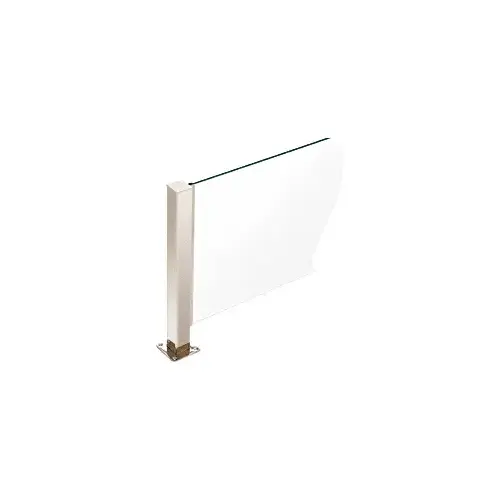 Polished Stainless 16" High 1-1/2" Square PP41 Plaza Series Counter/Partition Center Post With Air Space
