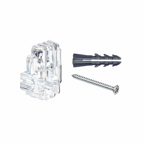 1/4" Clear Mirror Clip, Screw and Anchor Set