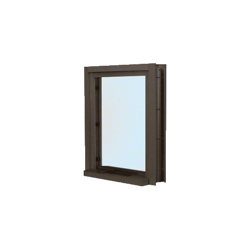 CRL C01W2436DU Dark Bronze 28" Wide Bullet Resistant Interior Window With Surround Sound and 12" Shelf With Deal Tray