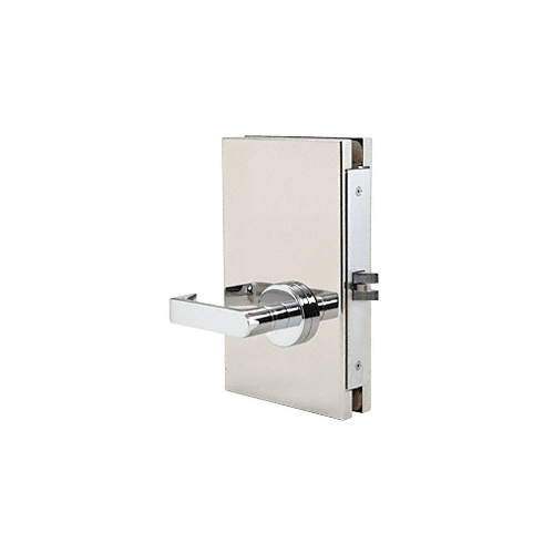 Polished Stainless 6" x 10" LH Center Lock With Deadlatch in Passage Lock Function