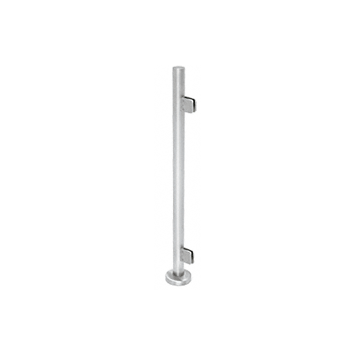 Polished Stainless Steel Round 42" Tall End Post Kit With Square Clamps
