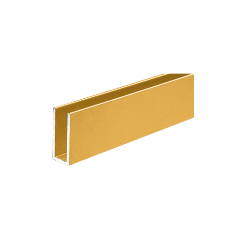Gold Anodized 1/4" Single Channel with 1" High Wall 12" Stock Length - pack of 50