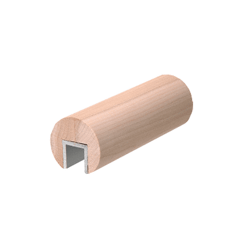 Poplar 2" Diameter Wood Cap Rail - 1/2" or 5/8" Glass