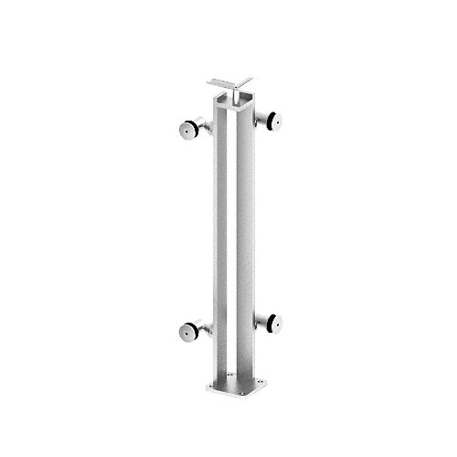 CRL P8F42LPS Polished Stainless P8 Series 42" Corner Post Fixed Fitting Railing Kit