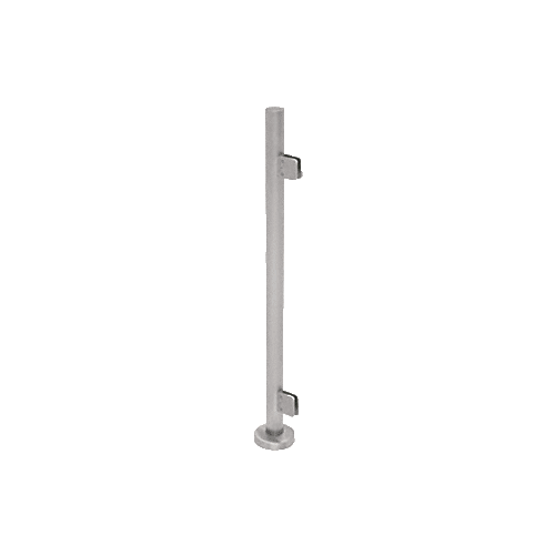 CRL PS36EBS Brushed Stainless Steel 36" Tall Round End Post Kit with Square Clamps