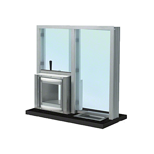 CRL CEW3636RSA Satin Anodized 36" W x 36" H Bullet Resistant Combination Exchange Window with Rotary Server Protection Level 1