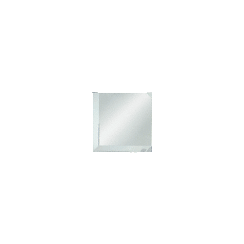 Clear Mirror Glass 4" Square Beveled on 2 Sides