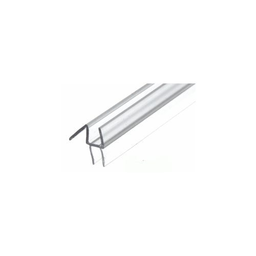 Clear Co-Extruded Bottom Wipe with Drip Rail for 3/8" Glass -  36" Stock Length - pack of 25