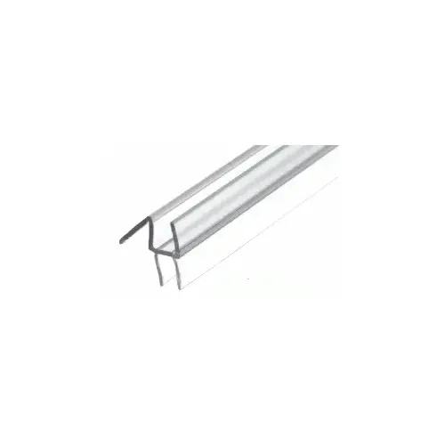 Clear Co-Extruded Bottom Wipe with Drip Rail for 3/8" Glass -  48" Stock Length - pack of 25