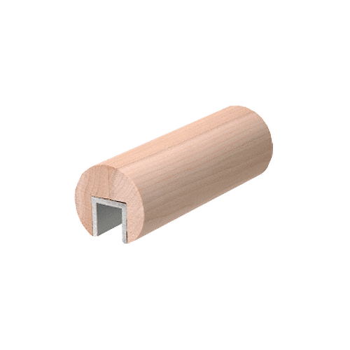 Poplar 3" Diameter Wood Cap Rail- 1/2" or 5/8" Glass