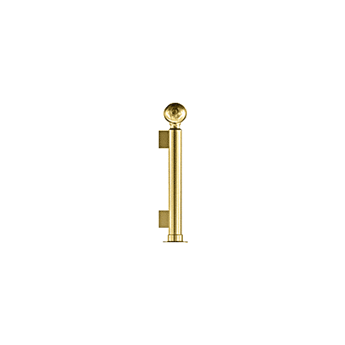 CRL PP05EPB Polished Brass 16 High 2 Round PP05 Elegant Series  Counter/Partition End Post with Air Space