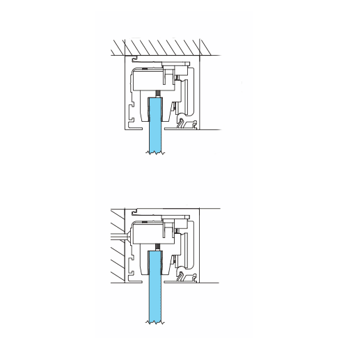 490 Series Matte Black Wall or Ceiling Mount Sliding Door Kit