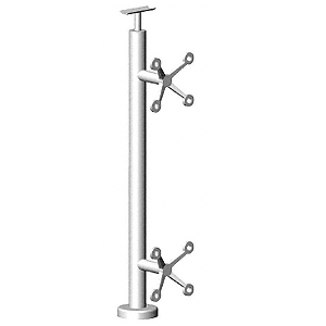 CRL P636CPS Polished Stainless 36" P6 Series Spider 180 Degree Center Post Railing Kit
