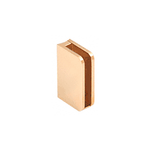 Polished Brass 1/4" Closed Bottom Left Hand Bottom Radius Base Glass Clip