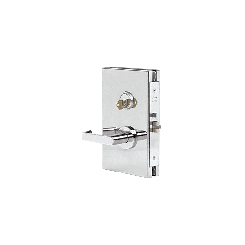 Polished Stainless 6" x 10" LHR Center Lock With Deadlatch in Storeroom Function