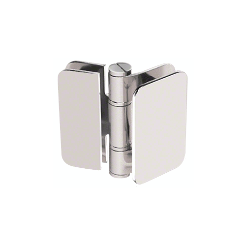 Polished Nickel Zurich 02 Series 180 Degree Glass-to-Glass Inswing or Outswing Bi-Fold Hinge