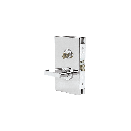 Polished Stainless 6" x 10" LH Center Lock With Deadlatch in Storeroom Function