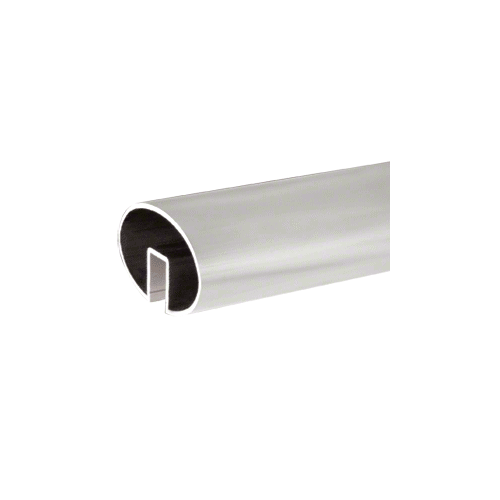 Satin Anodized 4" x 2-1/2" Oval Extruded Aluminum Cap Rail for 1/2" or 5/8" Glass