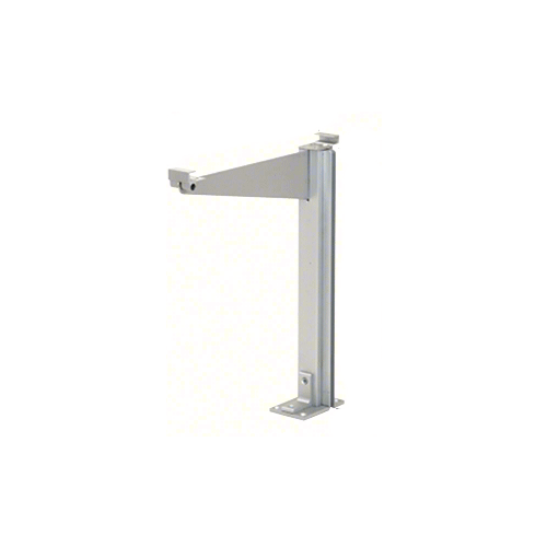 Satin Anodized 18" High Right Hand Open End Design Series Partition Post with 12" Deep Top Shelf