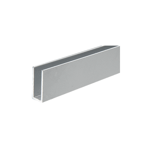 Satin Anodized 1/4" Single Channel with 1" High Wall 144" Stock Length