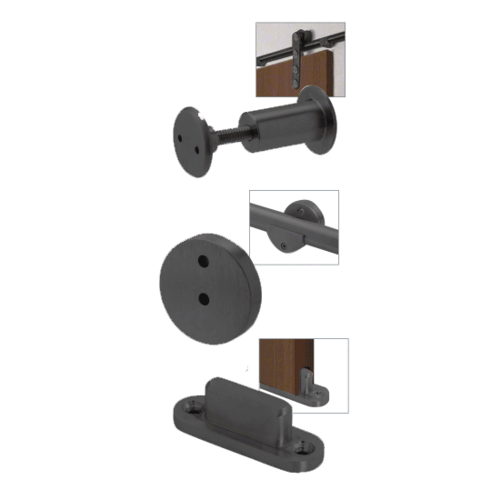 Matte Black Laguna Sliding Door Hardware Adaptor Kit for Wood Doors