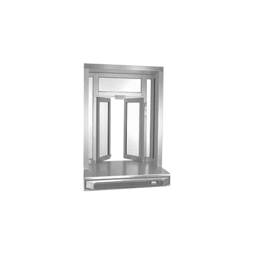 Satin Anodized Self-Closing Projected Bi-Fold Service Window