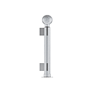 Brushed Stainless 16" High 2" Round PP05 Elegant Series Counter/Partition Corner Post with Air Space