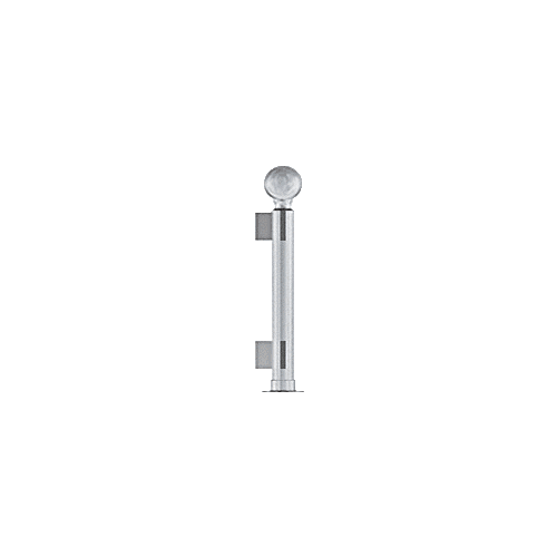 Brushed Stainless 16" High 2" Round PP05 Elegant Series Counter/Partition Corner Post with Air Space