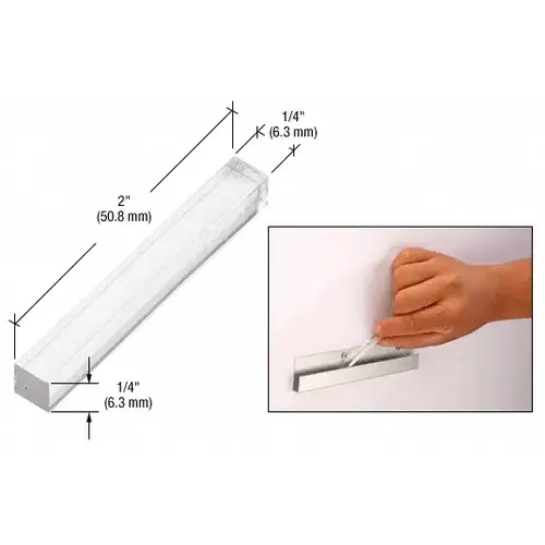 Clear Plastic Setting Block - 6mm x 6mm x 50mm