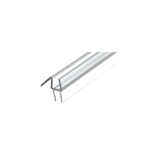 Clear Co-Extruded Bottom Wipe with Drip Rail for 5/16" Glass - 95" Stock Length