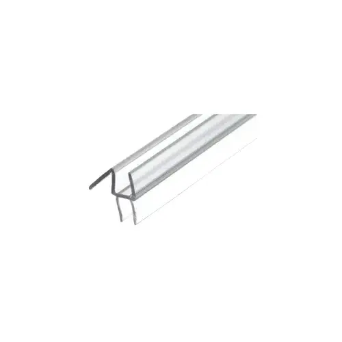 Clear Co-Extruded Bottom Wipe with Drip Rail for 5/16" Glass -  48" Stock Length