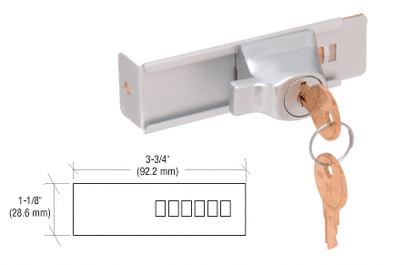 CRL TDK7AKA Aluminum Stick-On Showcase Lock - Keyed Alike Satin Anodized