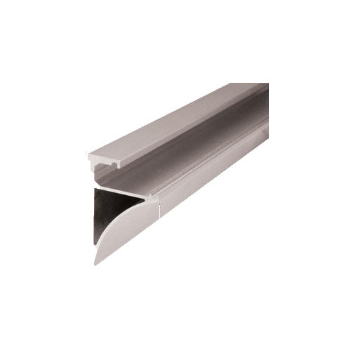 Brushed Nickel 96" Aluminum Shelving Extrusion for 1/4" Glass