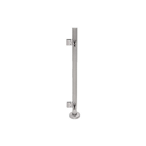 CRL PS36LBS Brushed Stainless 36" Steel Square Glass Clamp 90 Degree Corner Post Railing Kit