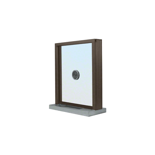 Dark Bronze Bullet Resistant 36" Wide Exterior Window with Speak-Thru and Shelf with Deal Tray for Walls 4-7/8" Thick