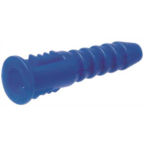 Everbilt #10-12 x 1-1/4 in. Blue Ribbed Plastic Anchor - pack of 75