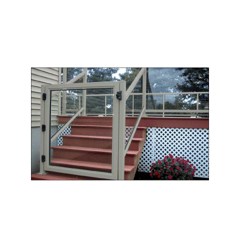 CRL 1GG3642AGY Agate Gray 36" 100 Series Aluminum Railing System Gate for 1/4" to 3/8" Glass