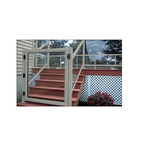 CRL 3GG3642AGY Agate Gray 36" 300 Series Aluminum Railing System Gate for 1/4" to 3/8" Glass