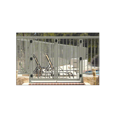 Beige Gray 36" 350 Series Aluminum Railing System Gate With Picket for 1/4" to 3/8" Glass