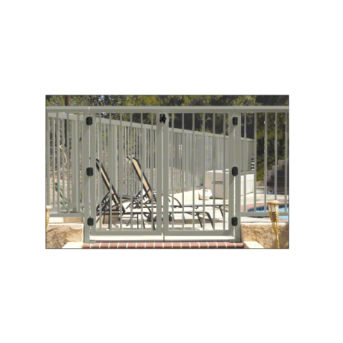 Beige Gray 36" Aluminum Railing System Gate with Picket for 1/4" to 3/8" Glass