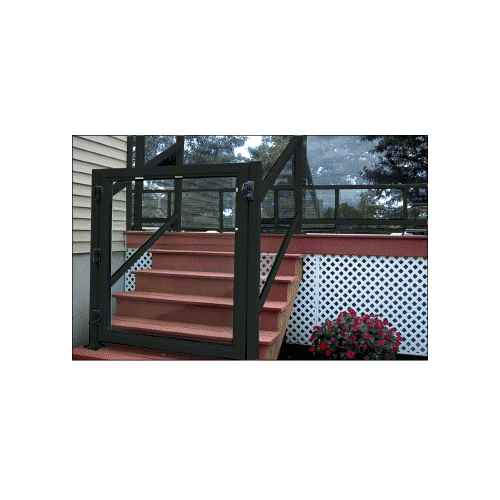 Matte Black 36" 100 Series Aluminum Railing System Gate for 1/4" to 3/8" Glass